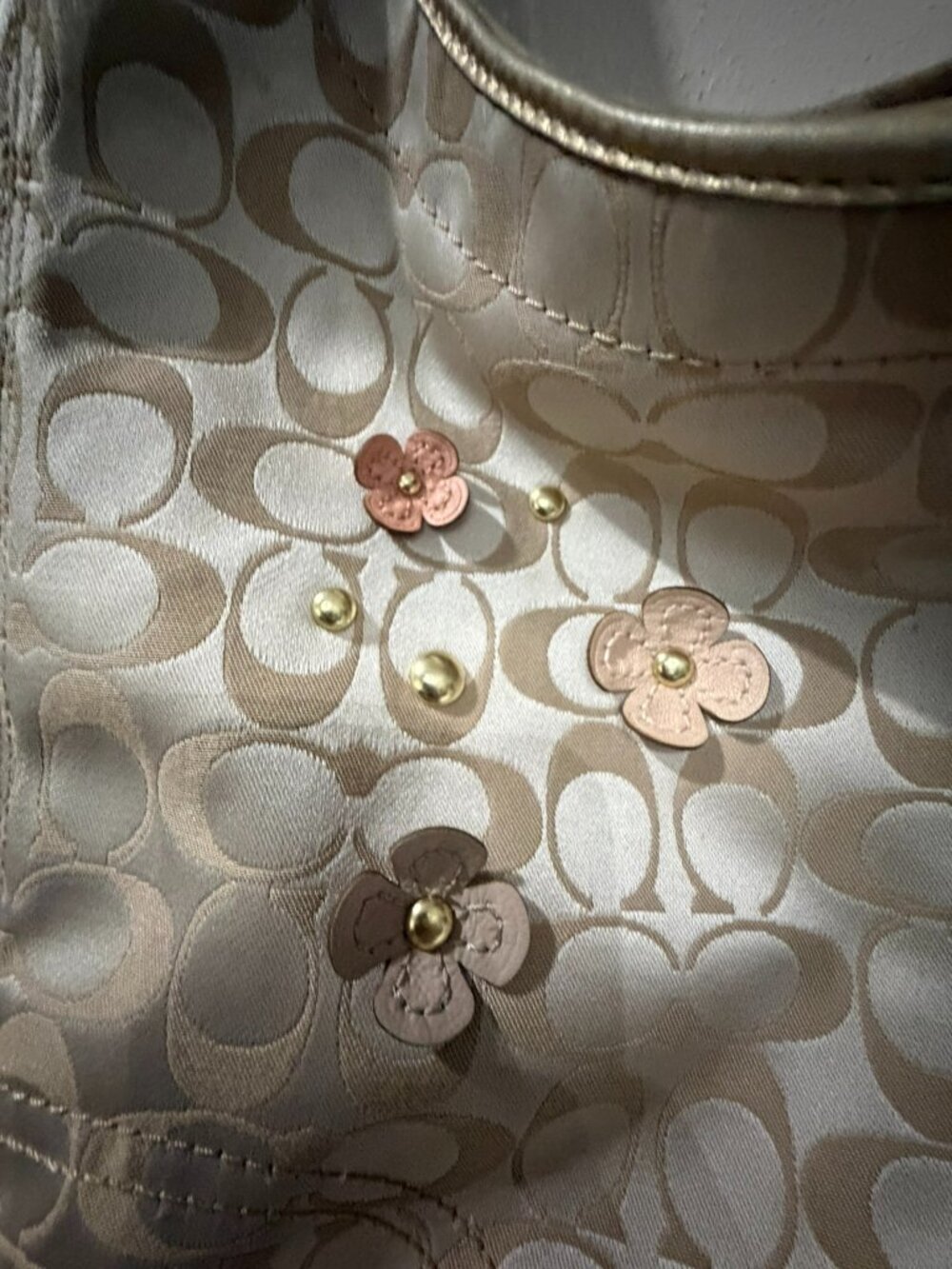 Coach Tea Rose Signature Jacquard Shoulder Bag - Picture 3 of 15